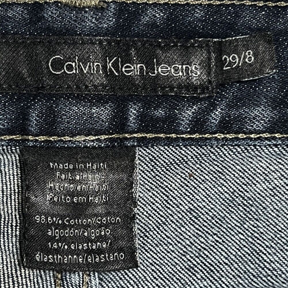 Calvin Klein Lean Boot Jeans Women's 31.5 TAG 29/8 Blue Denim Dark Wash - Picture 4 of 17
